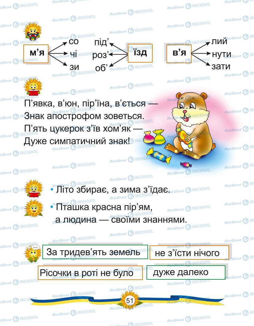 Підручники Українська мова 1 клас сторінка Сторінка  51