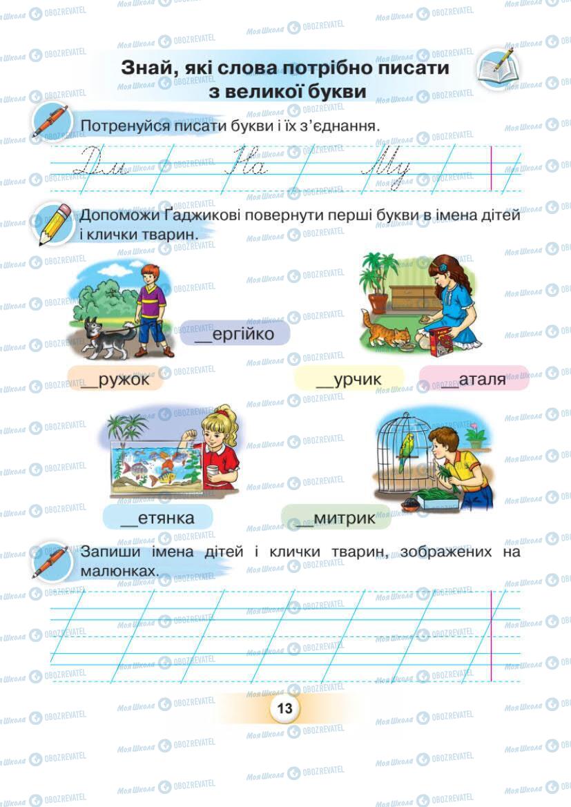 Підручники Українська мова 1 клас сторінка Сторінка  13