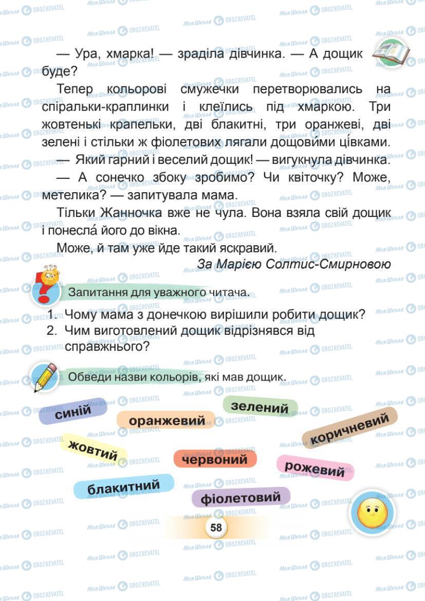 Підручники Українська мова 1 клас сторінка Сторінка  58