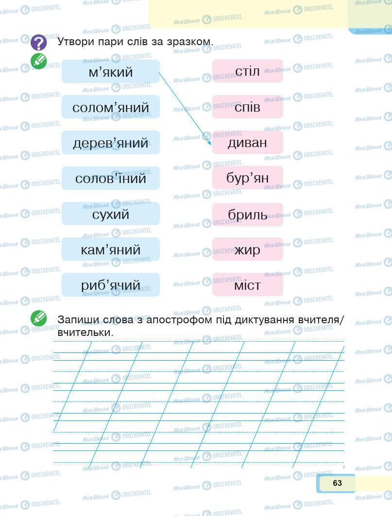 Підручники Українська мова 1 клас сторінка 63