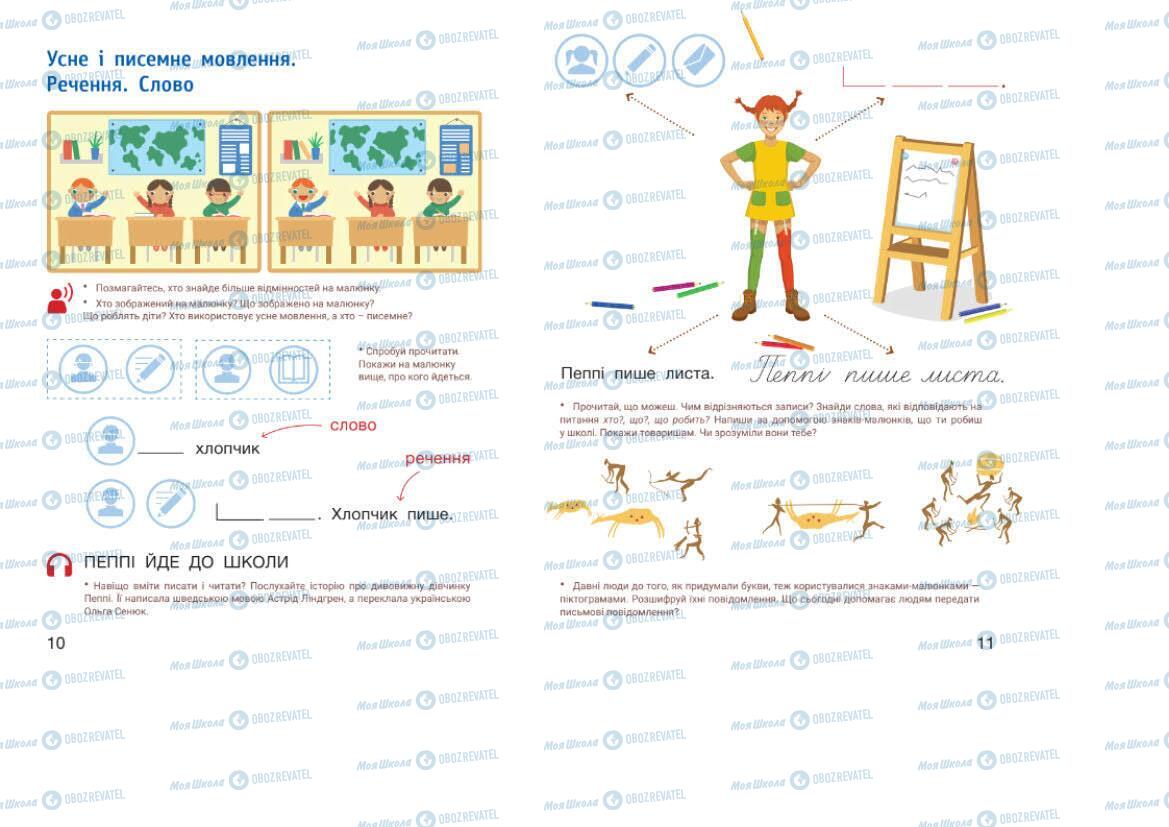 Підручники Українська мова 1 клас сторінка 10-11