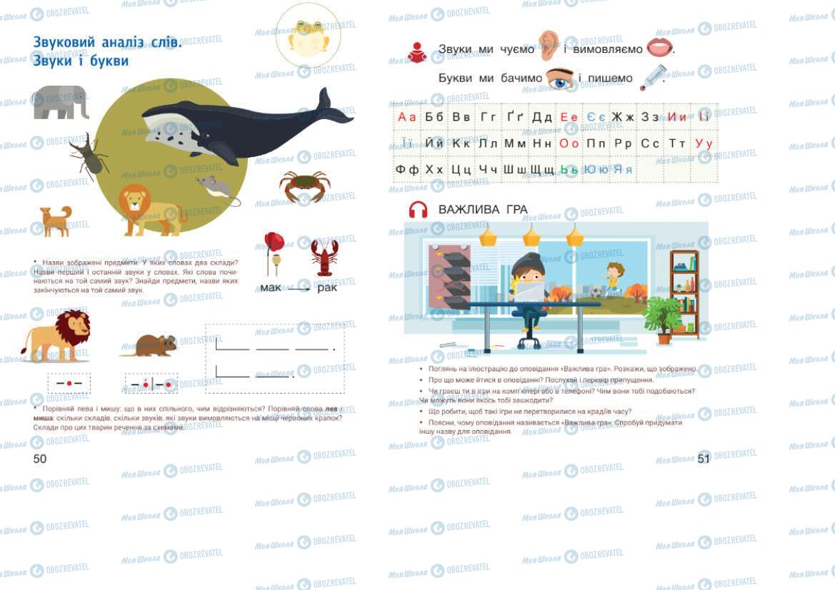 Підручники Українська мова 1 клас сторінка 50-51