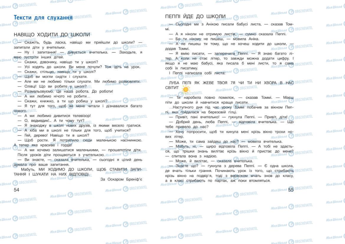 Підручники Українська мова 1 клас сторінка 54-55