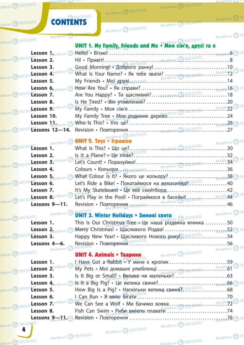 Підручники Англійська мова 1 клас сторінка 4