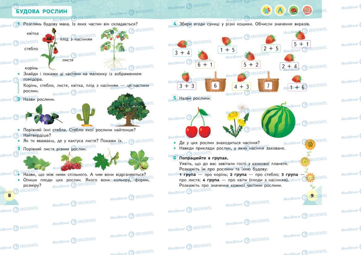 Підручники Я досліджую світ 1 клас сторінка 8-9