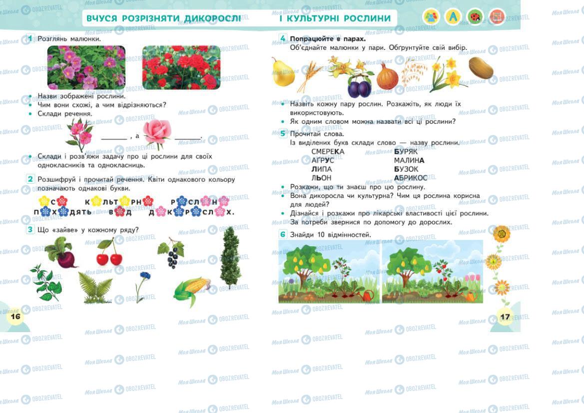 Учебники ЯДС (исследую мир) 1 класс страница 16-17