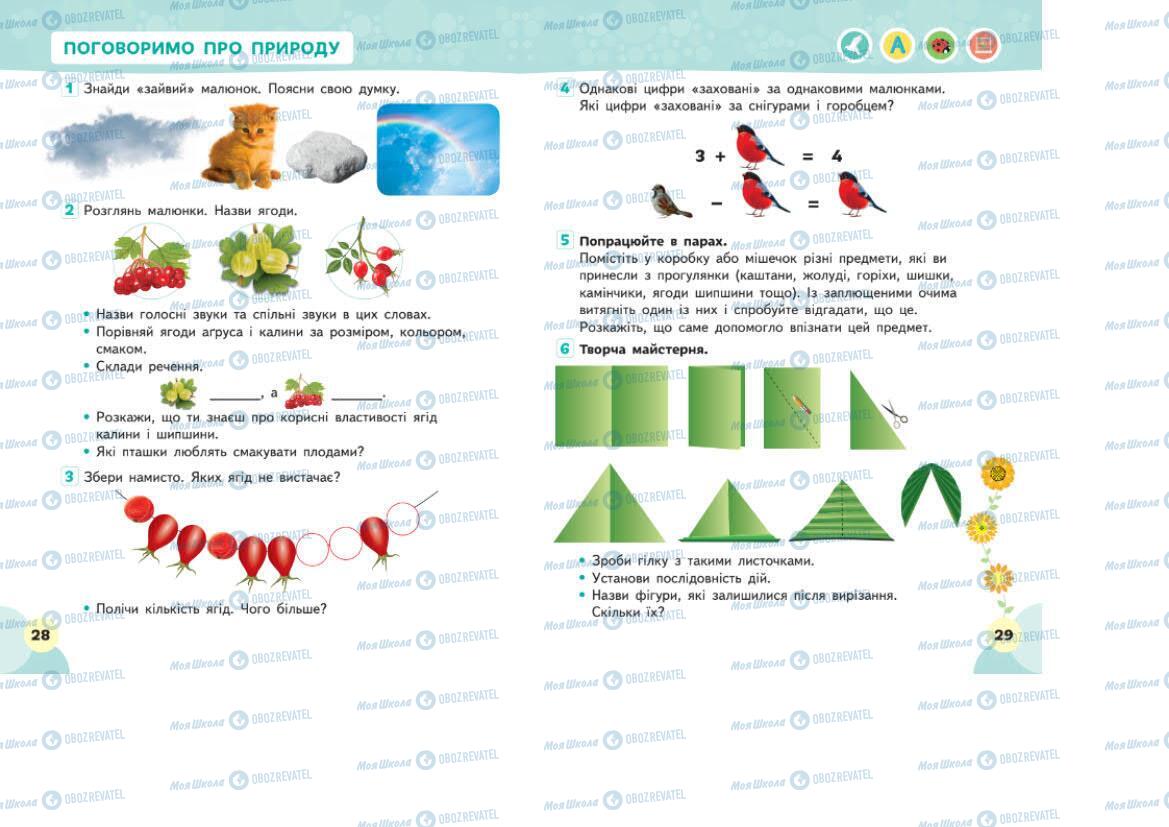 Підручники Я досліджую світ 1 клас сторінка 28-29