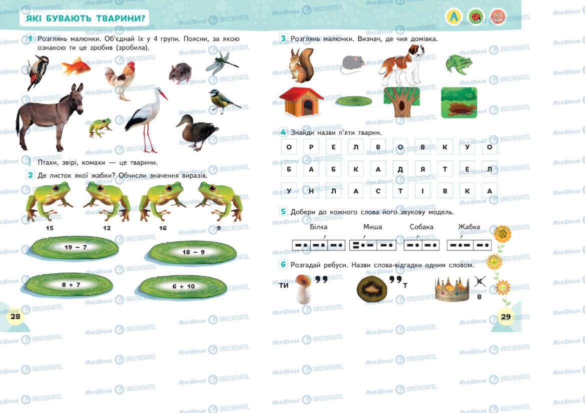Підручники Я досліджую світ 1 клас сторінка 28-29