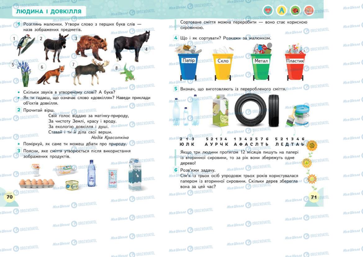 Підручники Я досліджую світ 1 клас сторінка 70-71