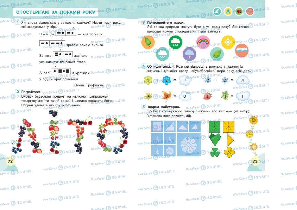 Підручники Я досліджую світ 1 клас сторінка 72-73