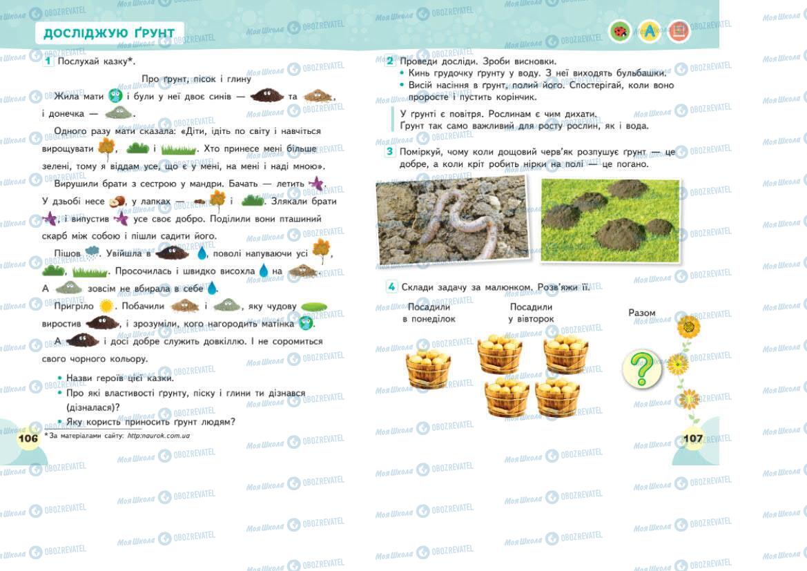 Підручники Я досліджую світ 1 клас сторінка 106-107