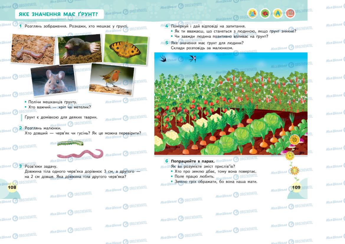 Підручники Я досліджую світ 1 клас сторінка 108-109