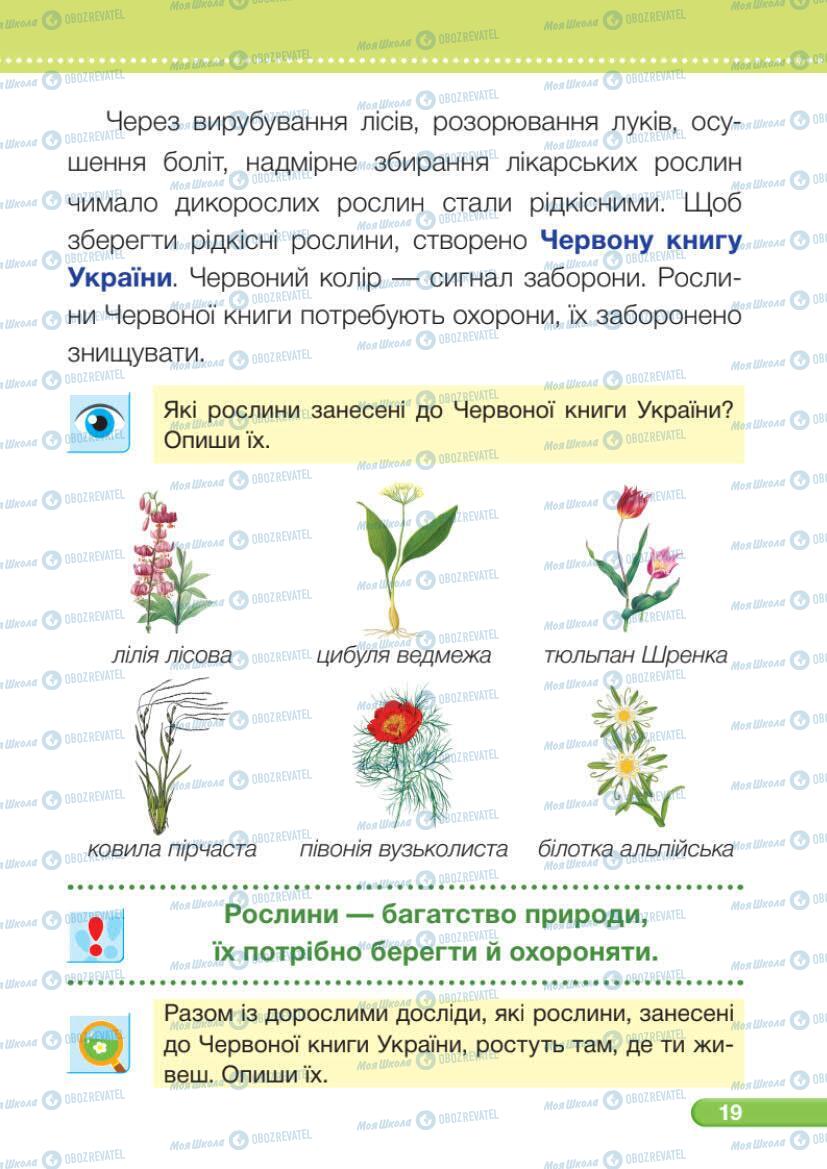 Підручники Я досліджую світ 1 клас сторінка 19