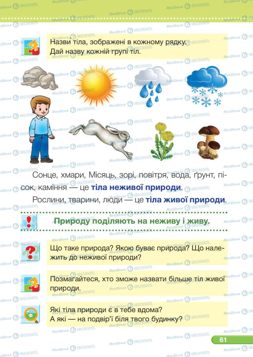 Підручники Я досліджую світ 1 клас сторінка 61