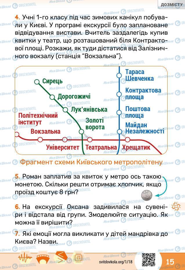 Підручники Я досліджую світ 1 клас сторінка 15