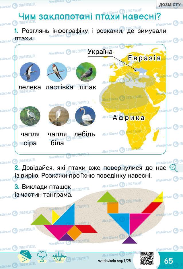 Підручники Я досліджую світ 1 клас сторінка 65