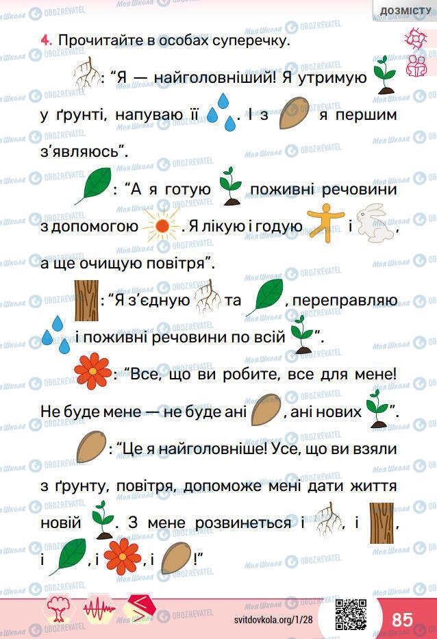 Підручники Я досліджую світ 1 клас сторінка 85