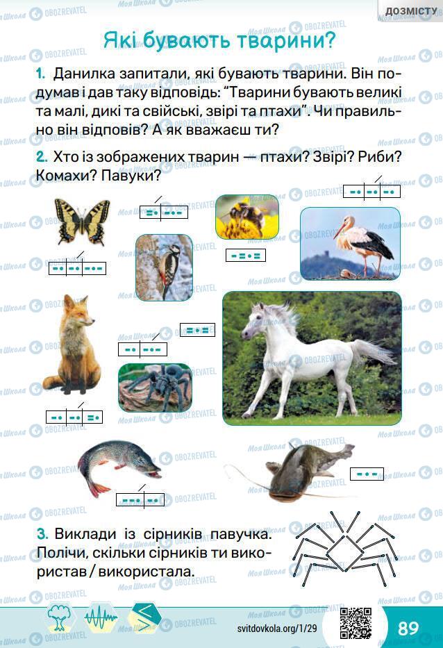 Підручники Я досліджую світ 1 клас сторінка 89