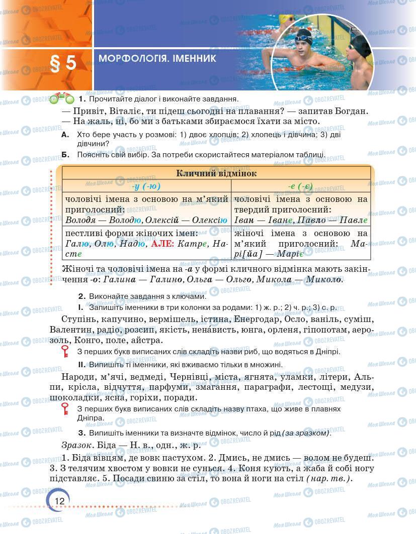 Підручники Українська мова 7 клас сторінка 12