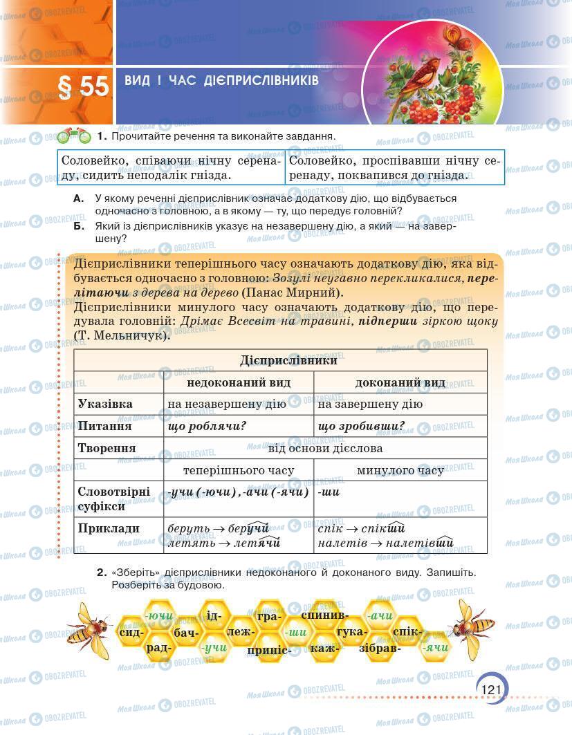 Підручники Українська мова 7 клас сторінка 121