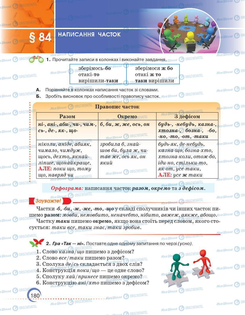 Підручники Українська мова 7 клас сторінка 180