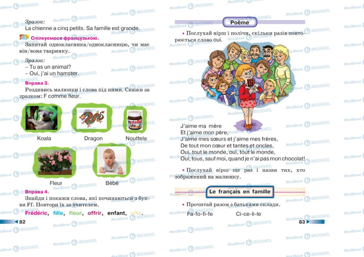 Підручники Французька мова 1 клас сторінка 82-83