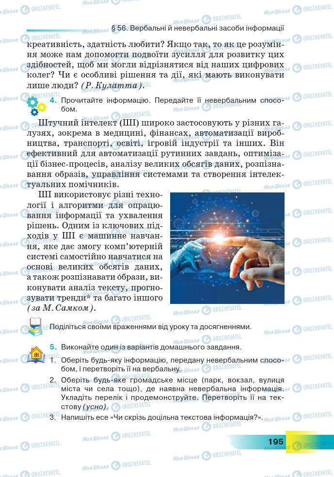 Підручники Українська мова 7 клас сторінка 195