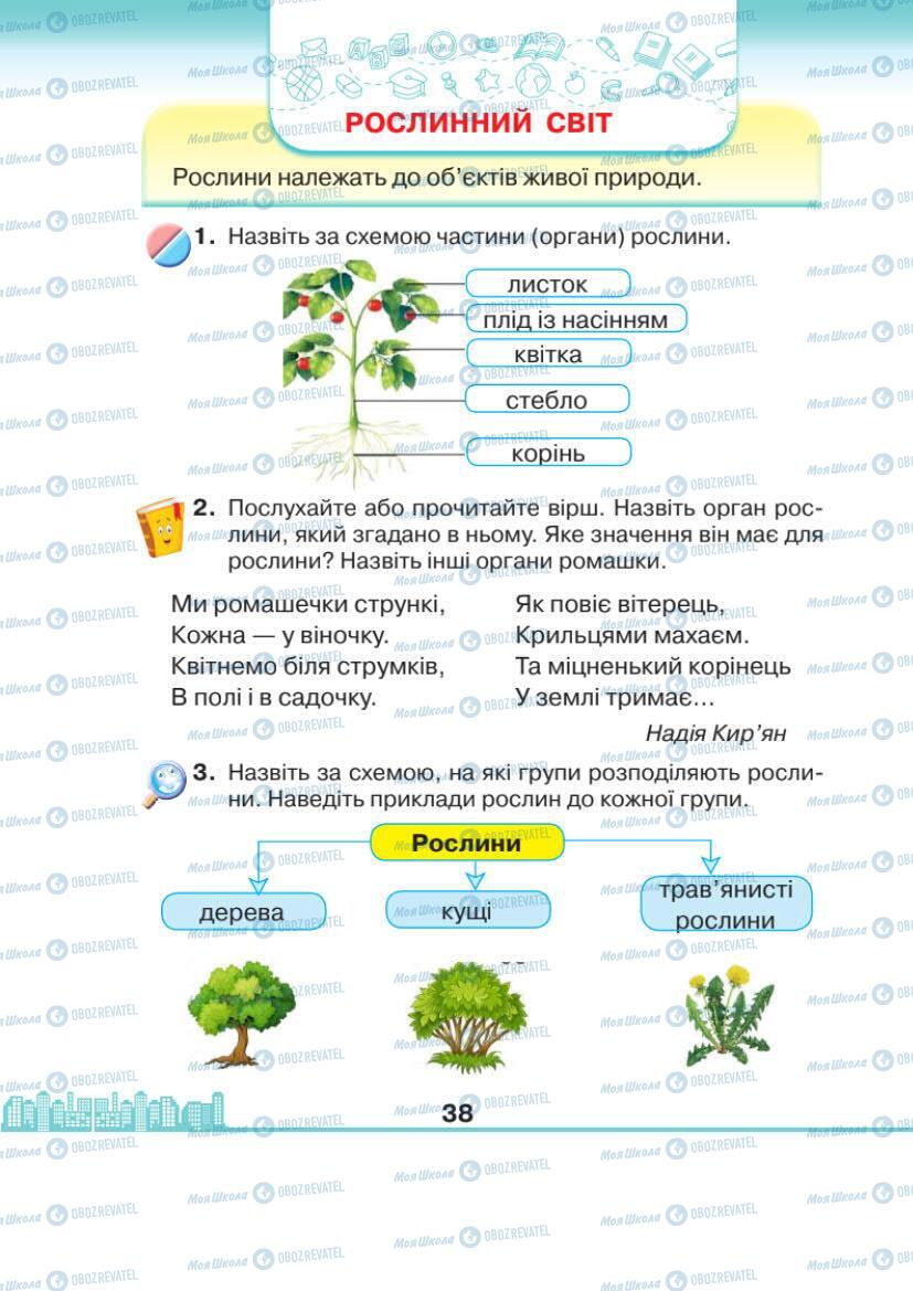 Підручники Я досліджую світ 1 клас сторінка 38