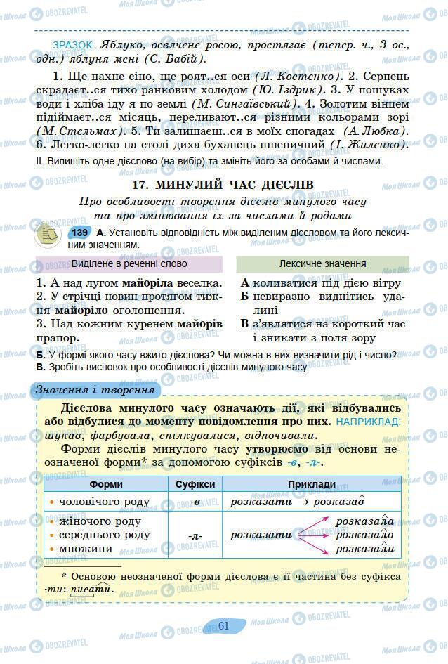 Підручники Українська мова 7 клас сторінка 61