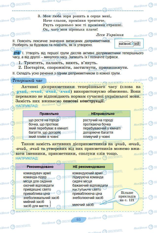 Підручники Українська мова 7 клас сторінка 93