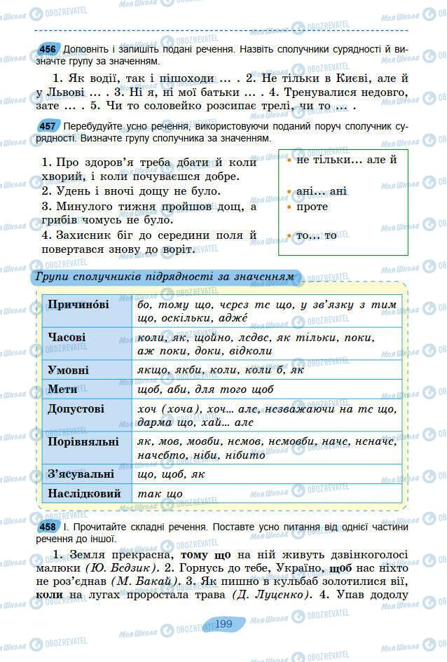 Учебники Укр мова 7 класс страница 199