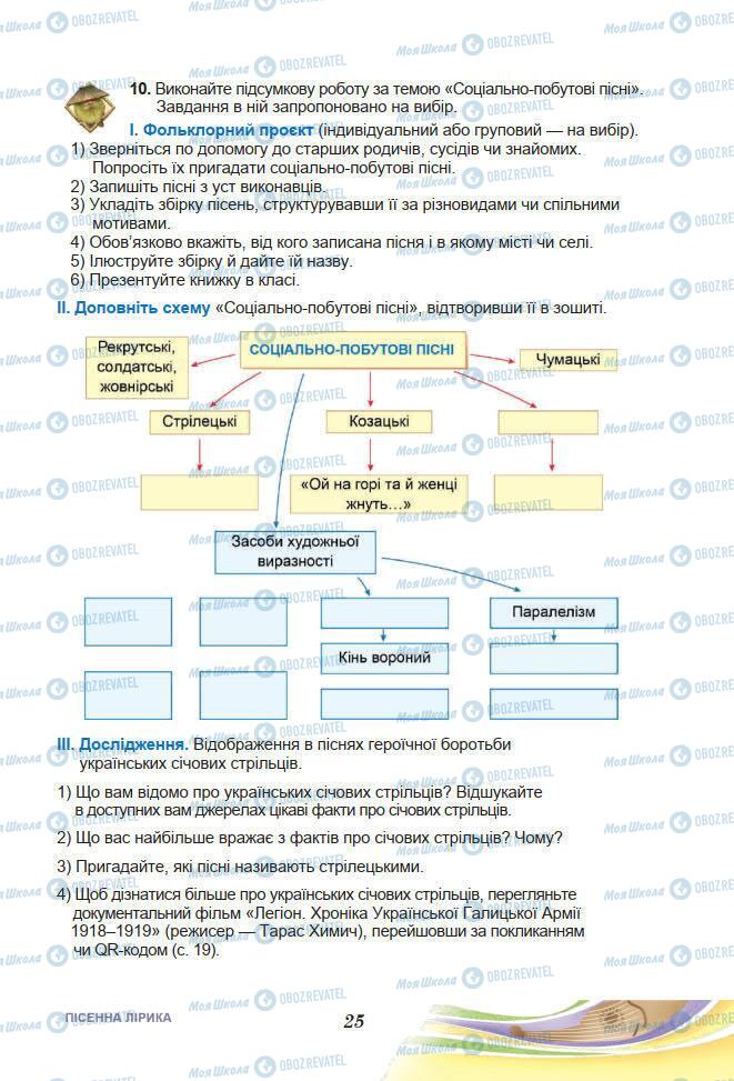 Учебники Укр лит 7 класс страница 25