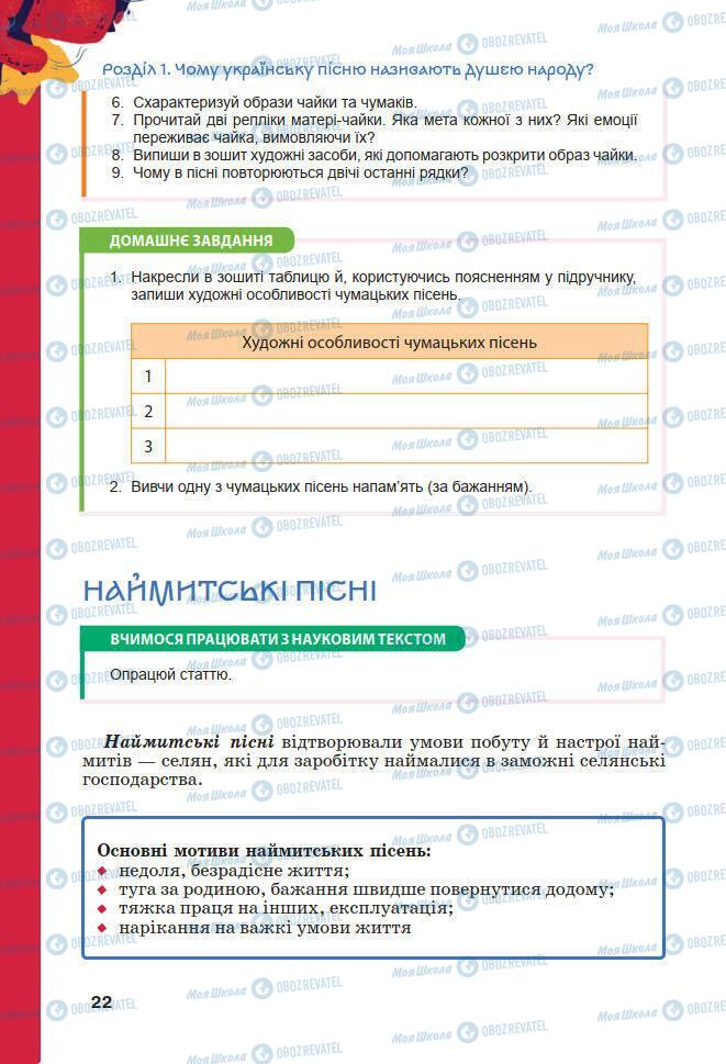 Учебники Укр лит 7 класс страница 22