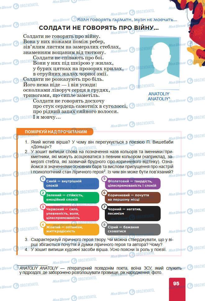 Підручники Українська література 7 клас сторінка 95