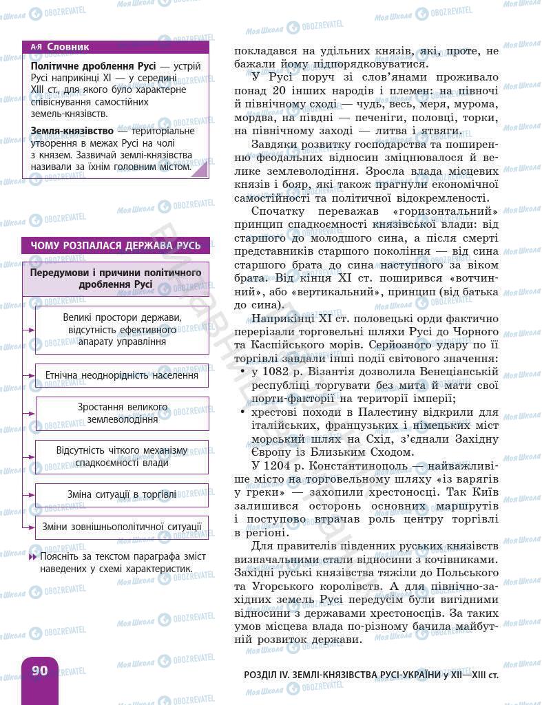 Підручники Історія України 7 клас сторінка 90