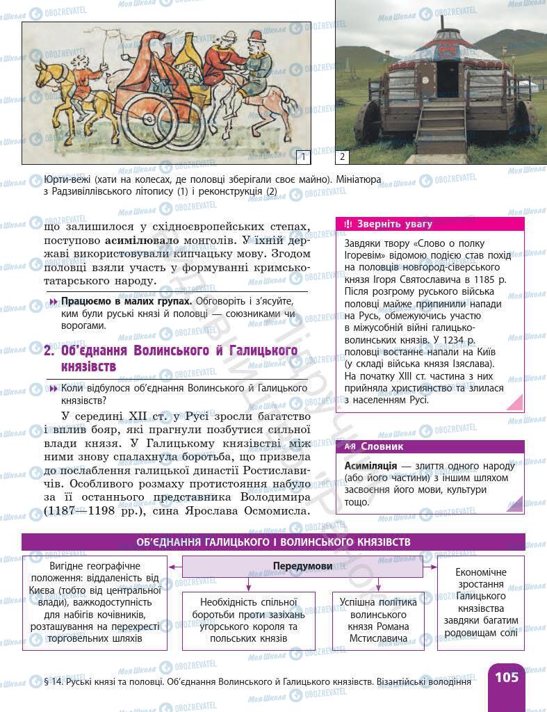 Підручники Історія України 7 клас сторінка 105