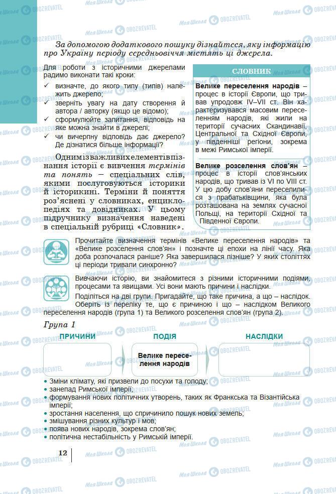 Підручники Історія України 7 клас сторінка 12