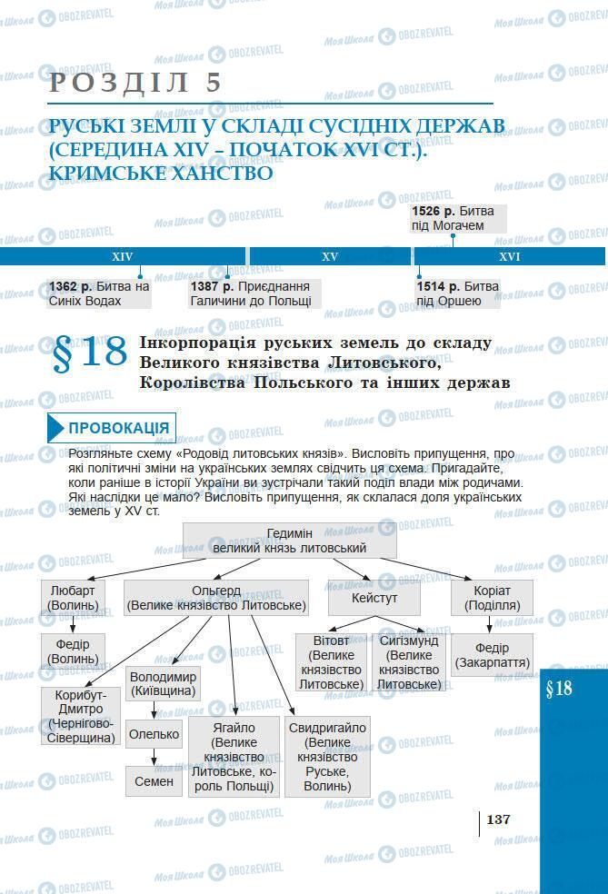 Учебники История Украины 7 класс страница 137