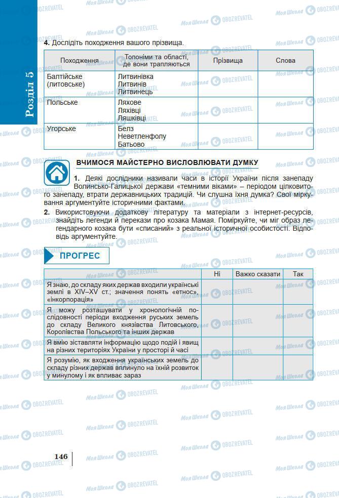 Підручники Історія України 7 клас сторінка 146