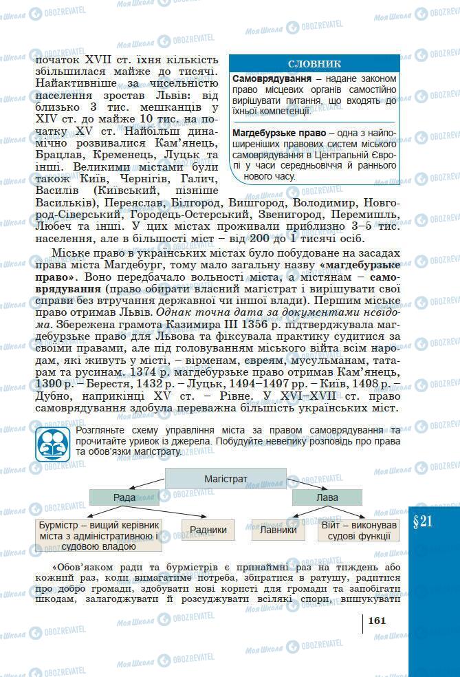 Учебники История Украины 7 класс страница 161