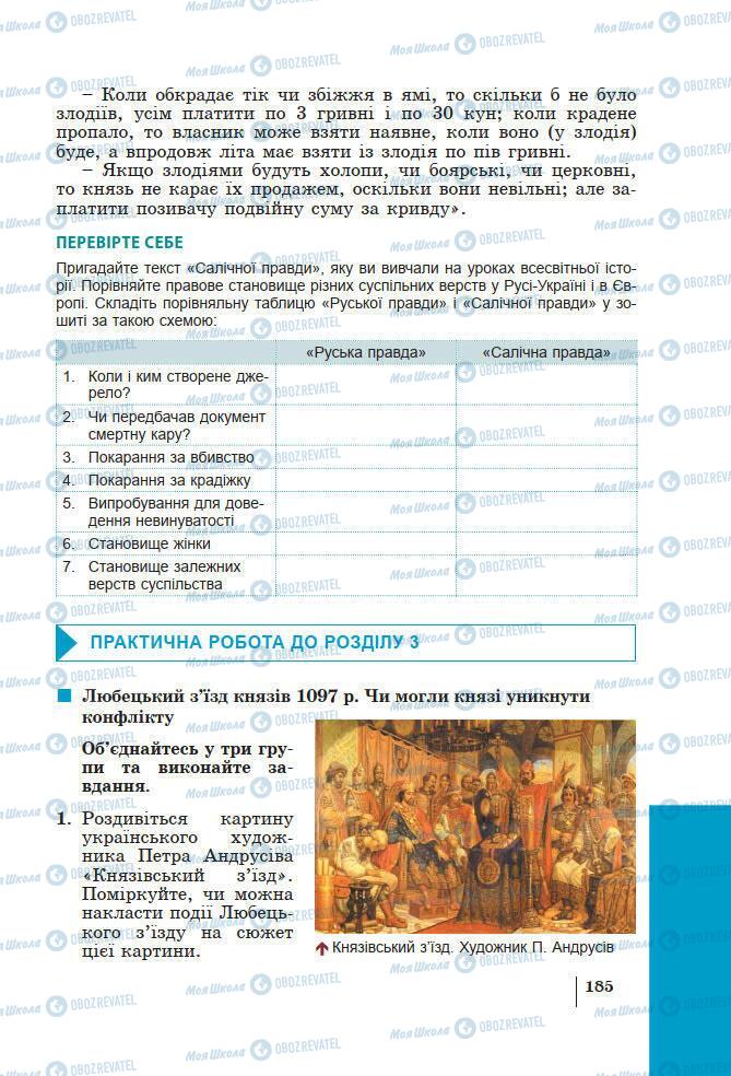 Підручники Історія України 7 клас сторінка 185