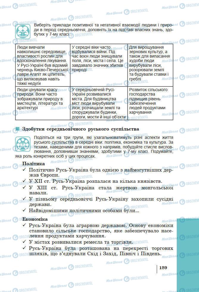 Підручники Історія України 7 клас сторінка 189