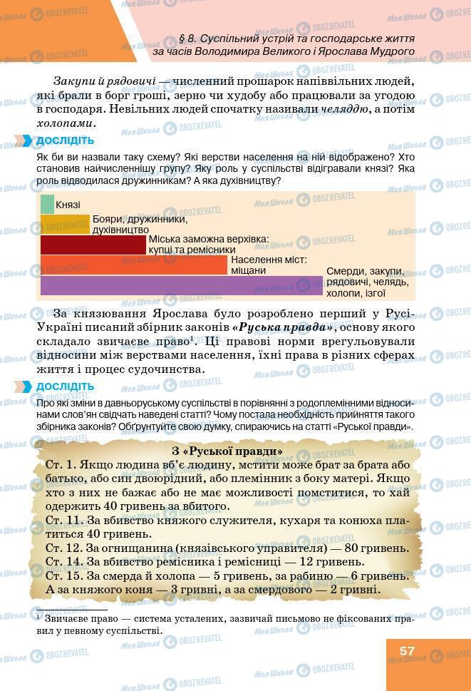 Учебники История Украины 7 класс страница 57