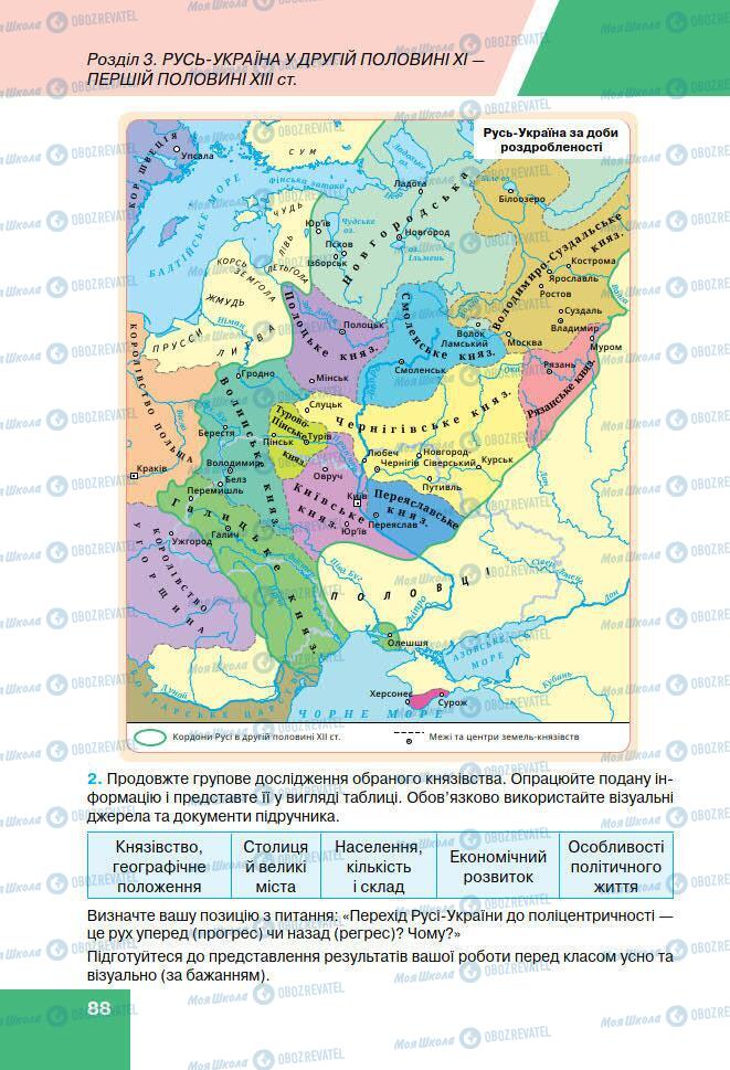 Підручники Історія України 7 клас сторінка 88