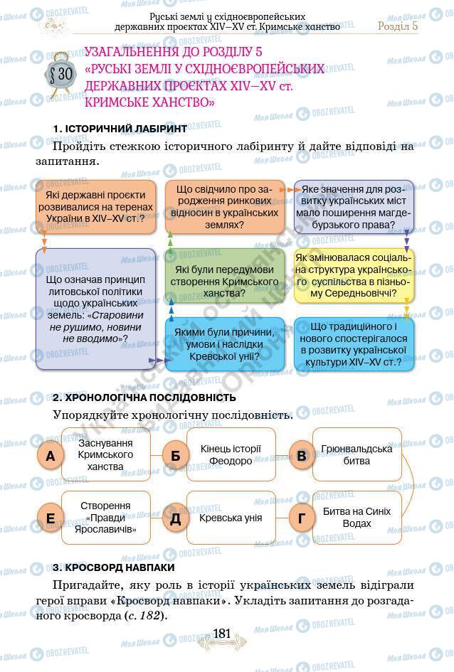 Учебники История Украины 7 класс страница 181