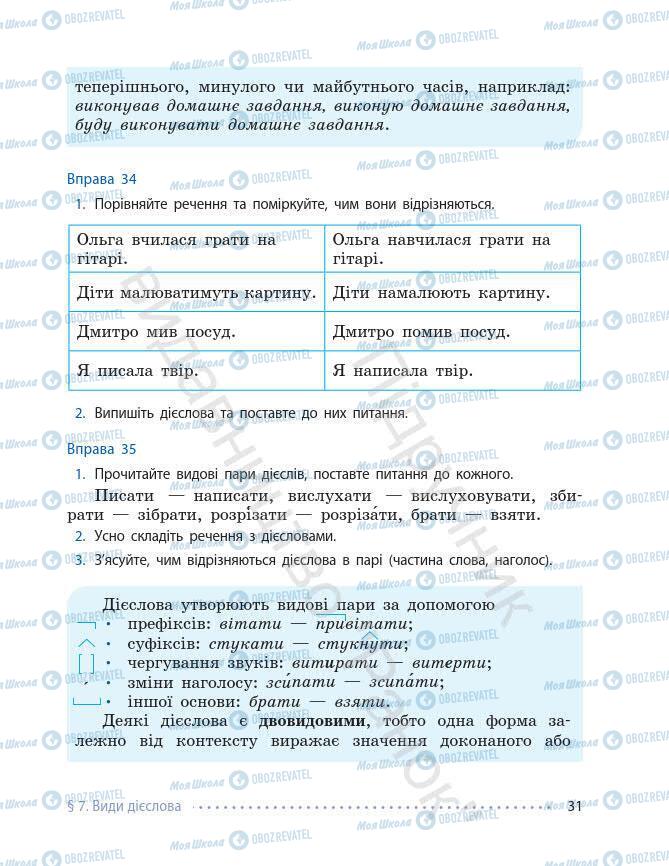 Підручники Українська мова 7 клас сторінка 31