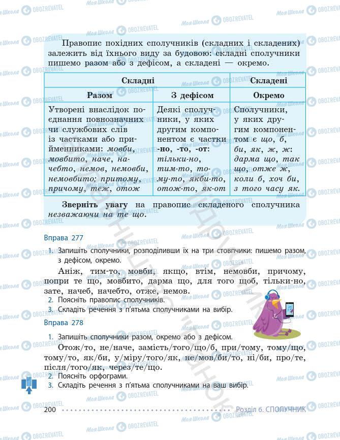 Учебники Укр мова 7 класс страница 200