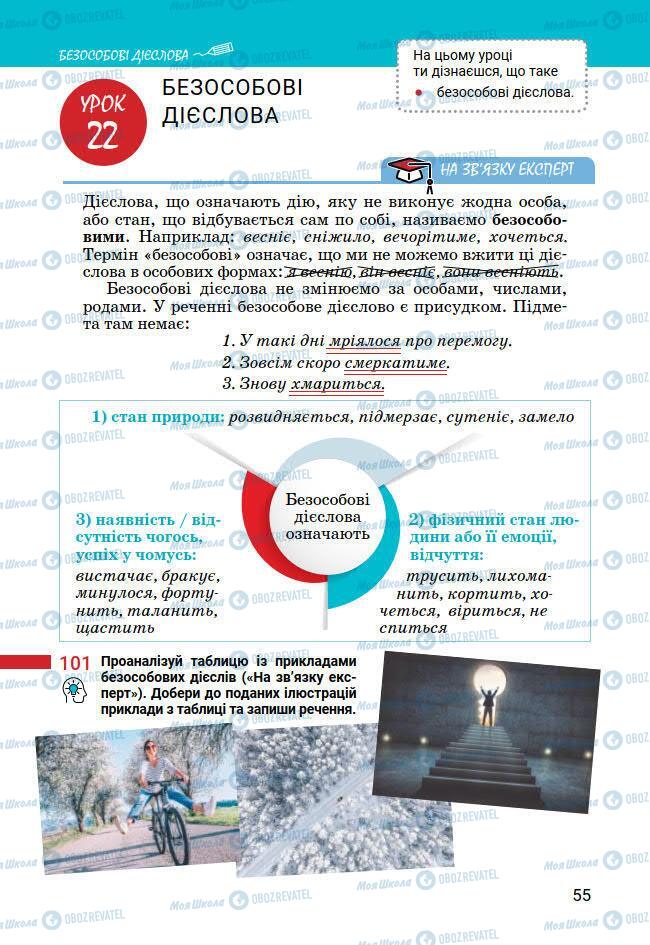 Підручники Українська мова 7 клас сторінка 55