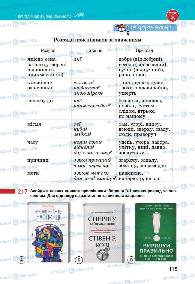 Учебники Укр мова 7 класс страница 115