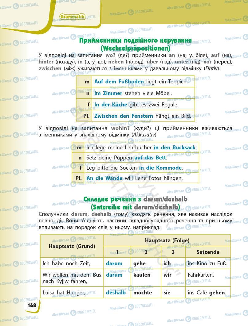 Підручники Німецька мова 7 клас сторінка 168